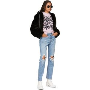 Kenzo Pink Leopard Sweater, size XS, warm and comfy!